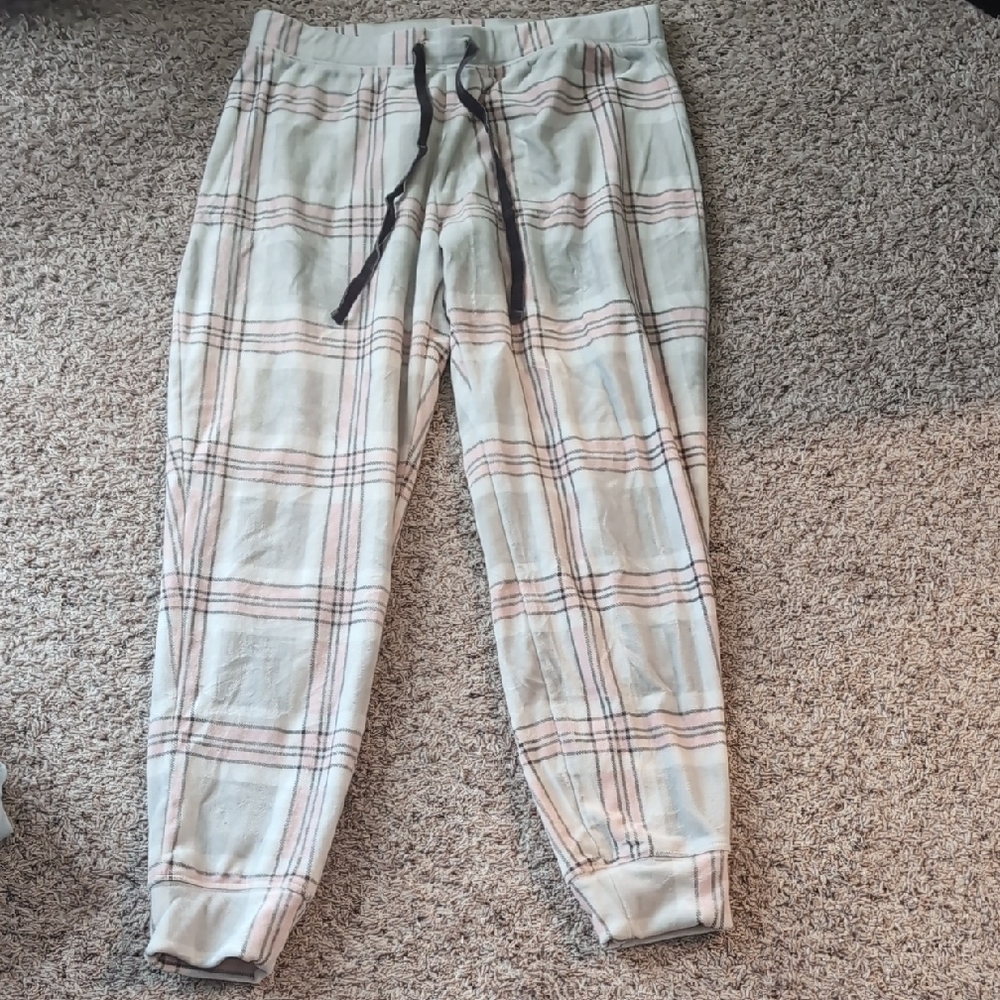 Rachel Zoe Pink and White Plaid Lounge Pants